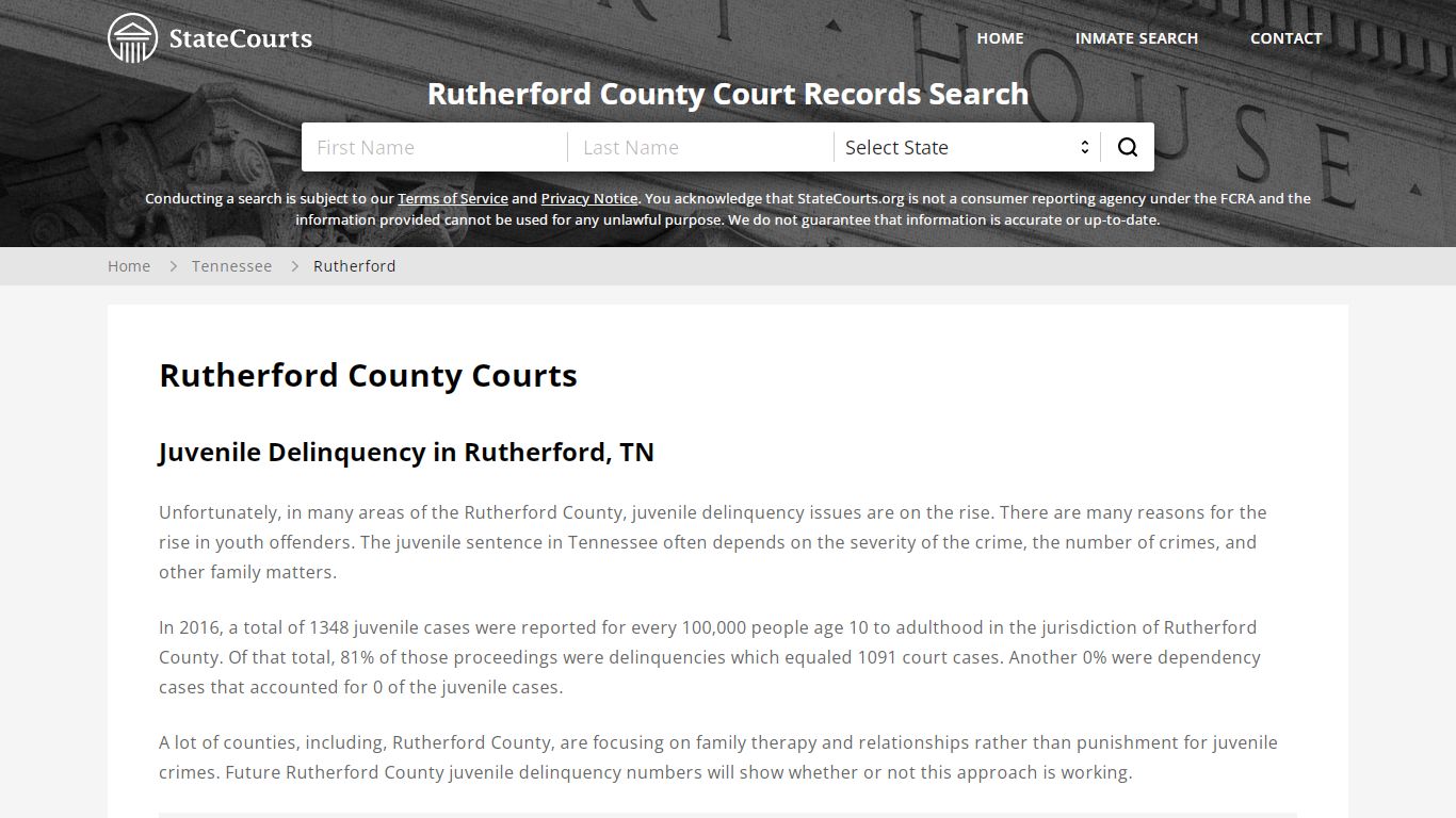 Rutherford County, TN Courts - Records & Cases - StateCourts